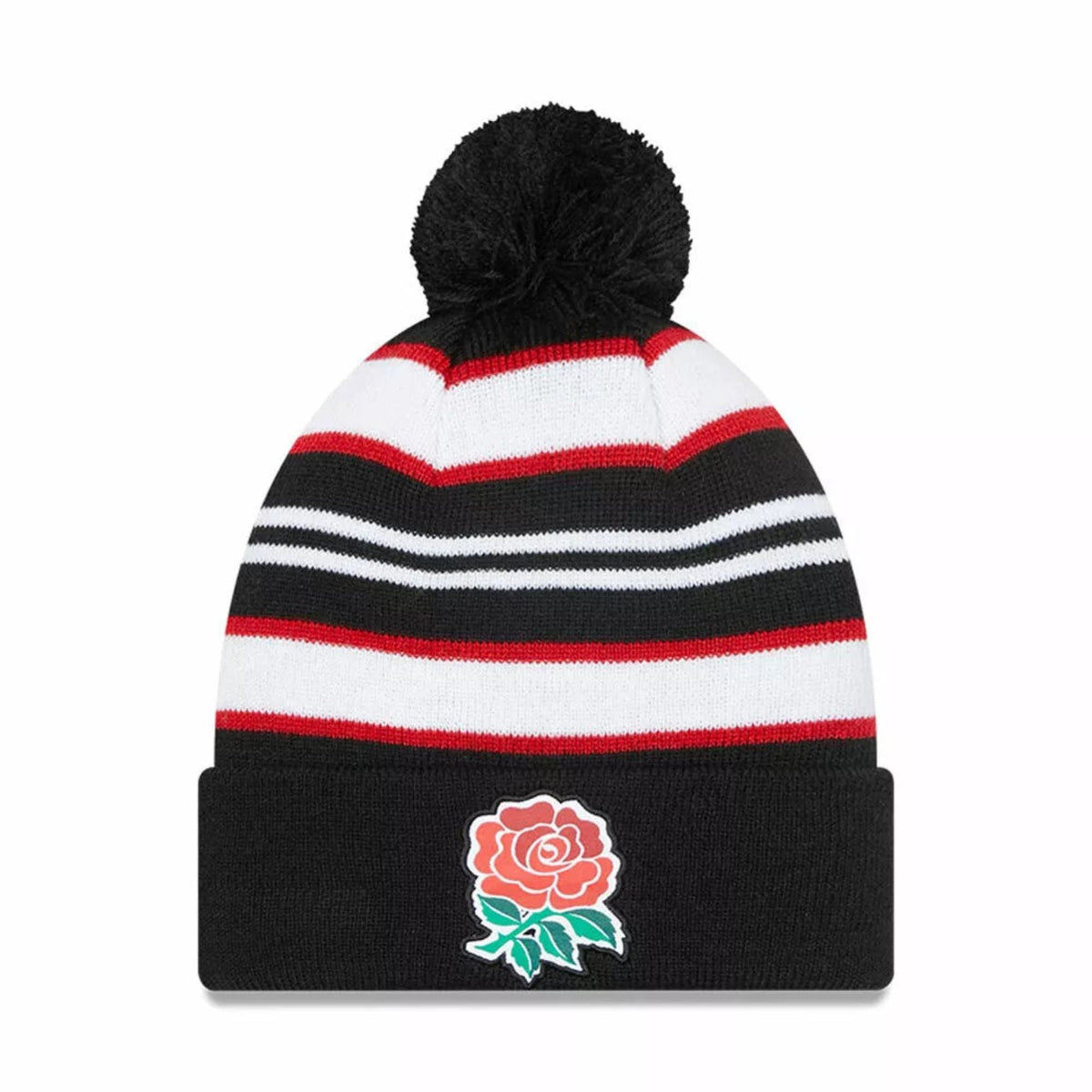 English Rugby RFU Stripe Beanie Pom Knit