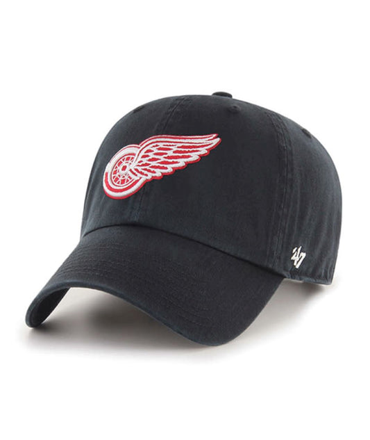 Detroit Red Wings Black Clean Up Adjustable Cap
