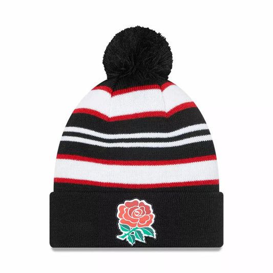 English Rugby RFU Stripe Beanie Pom Knit