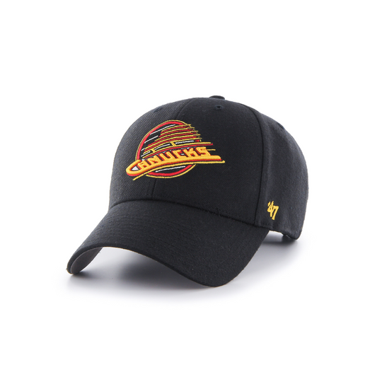 Vancouver Canucks Black Alternate Hockey Skate Logo MVP Adjustable Cap