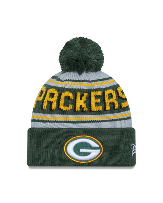 Green Bay Packers Wordmark Pom Knit Beanie