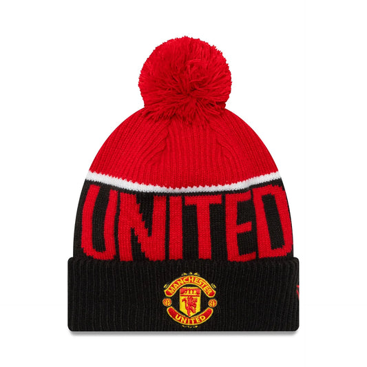 Manchester United FC Sport Black Bobble Knit Beanie Hat