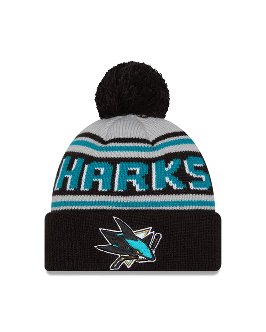 San Jose Sharks Wordmark Pom Knit Beanie