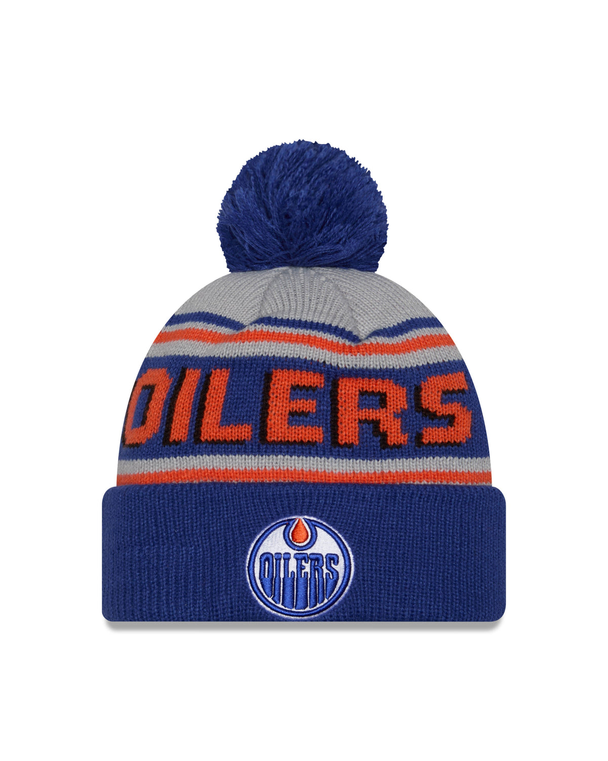 Edmonton Oilers Wordmark Pom Knit Beanie