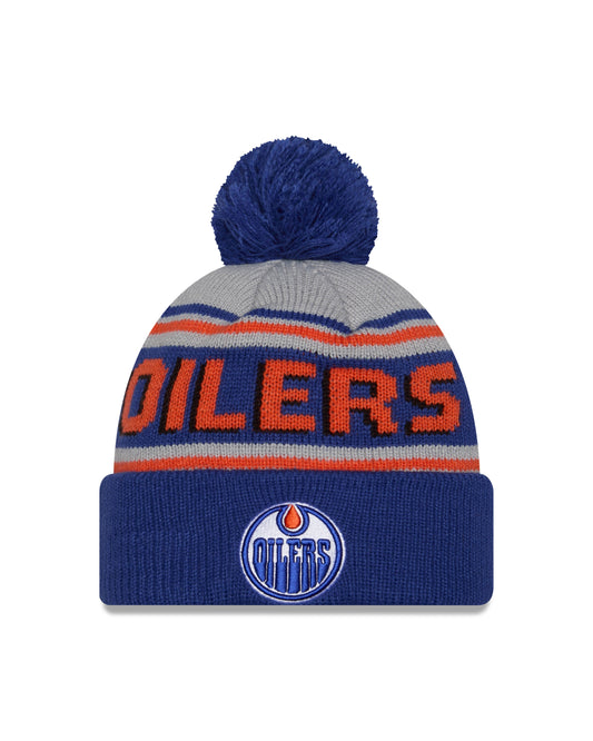 Edmonton Oilers Wordmark Pom Knit Beanie