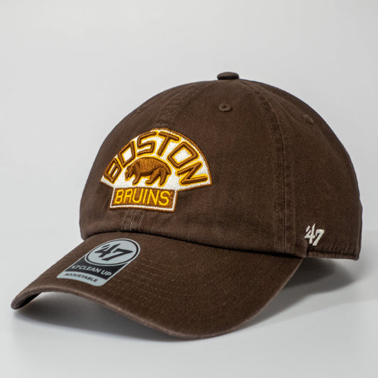 Boston Bruins Brown Clean Up Adjustable Cap