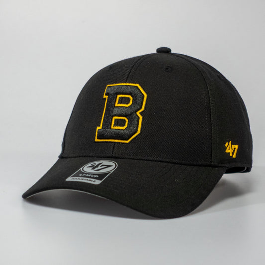 Boston Bruins Black Alternate Logo MVP Adjustable Cap