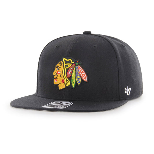 Chicago Blackhawks Black No Shot Captain Snapback Adjustable Cap