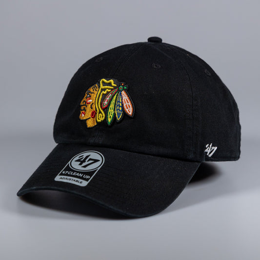 Chicago Blackhawks Black Clean Up Cap